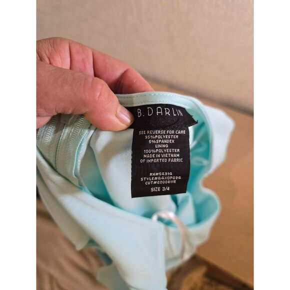 B. Darlin Seafoam Green Mini Apron Dress Size 3/4 Beautiful Elegant - Picture 6 of 9